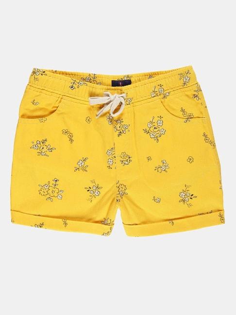 kiddopanti-kids-yellow-floral-shorts