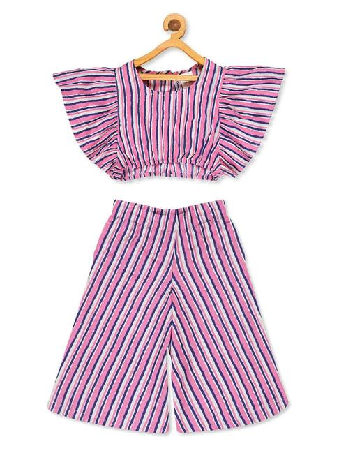 kiddopanti-kids-baby-pink-&-navy-striped-top-with-plazzos