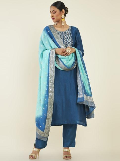 soch-blue-silk-embroidered-unstitched-dress-material-with-3-mtr-kurta-fabric