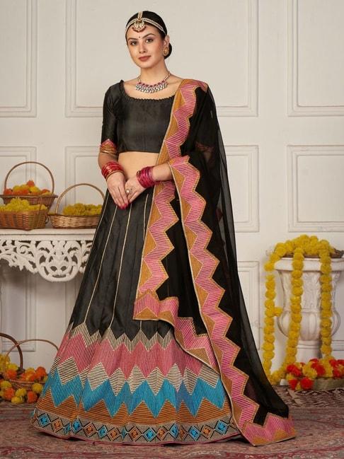 atsevam-black-embroidered-semi-stitched-lehenga-choli-set-with-dupatta