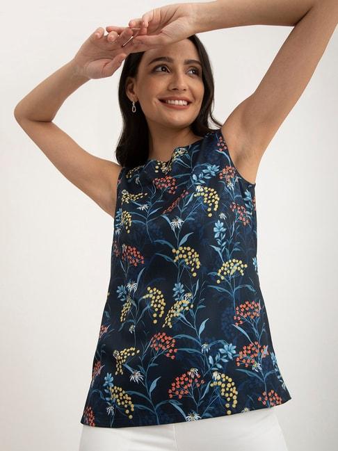 fablestreet-navy-floral-print-top