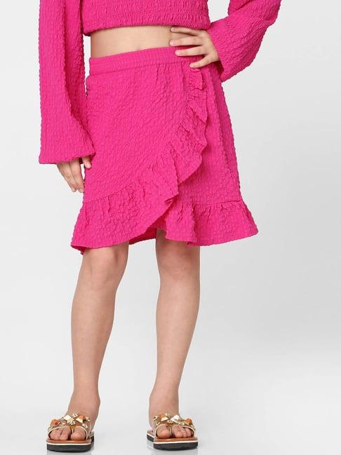kids-only-pink-solid-skirt