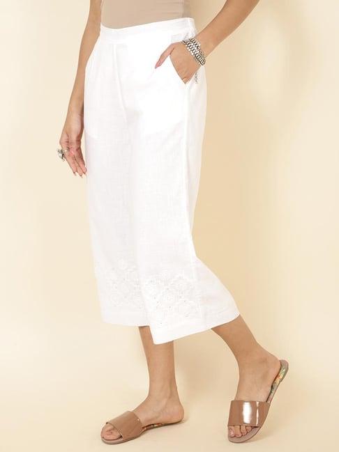 fabindia-white-cotton-embroidered-culottes
