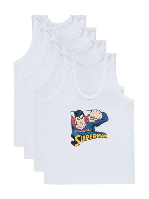 bodycare-kids-white-cotton-printed-justice-league-vest-(pack-of-4)