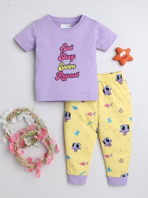 bumzee-kids-lavender-&-yellow-printed-t-shirt-with-pyjamas