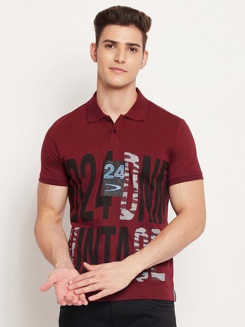 duke-wine-slim-fit-printed-polo-t-shirt