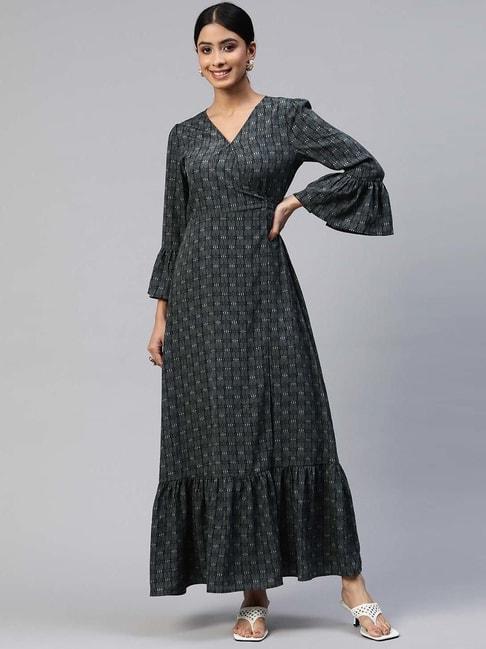 cottinfab-grey-printed-maxi-wrap-crepe-dress