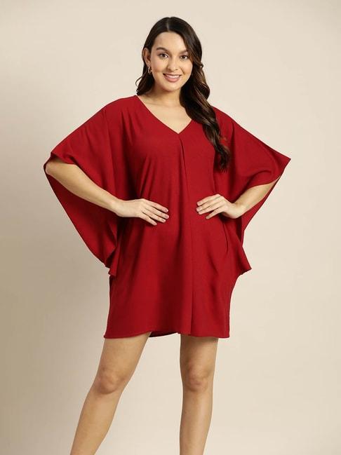 qurvii-maroon-relaxed-fit-kaftan-dress