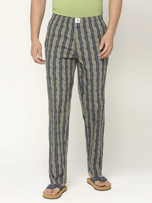 underjeans-by-spykar-olive-printed-nightwear-pyjamas