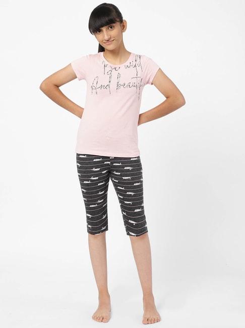 sweet-dreams-kids-pink-&-grey-printed-t-shirt-with-capri