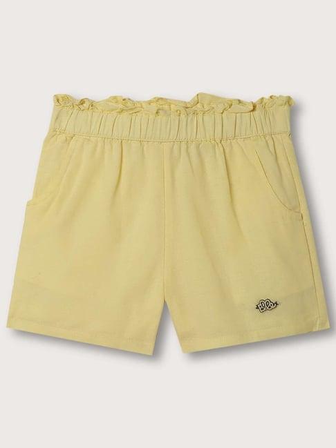 elle-kids-yellow-regular-fit-shorts