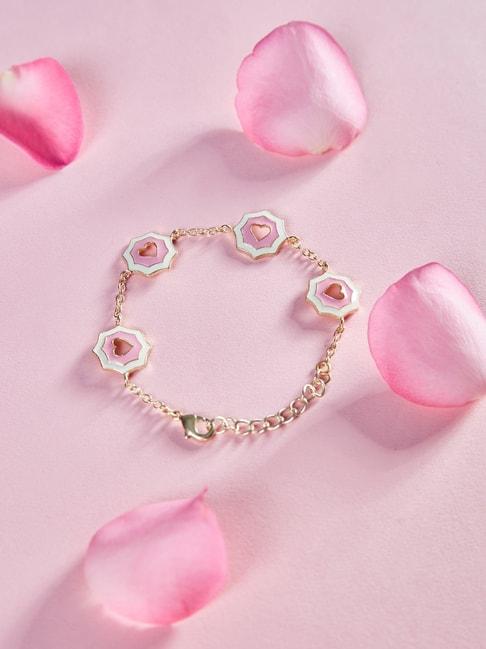pipa-bella-pink-&-white-enamel-heart-shaped-flexible-fit-bracelet