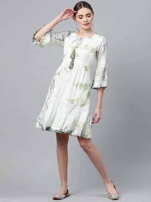 readiprint-fashions-white-&-green-cotton-embroidered-a-line-dress