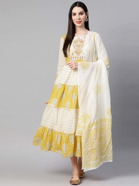 readiprint-fashions-yellow-&-white-cotton-embroidered-a-line-dress-with-dupatta