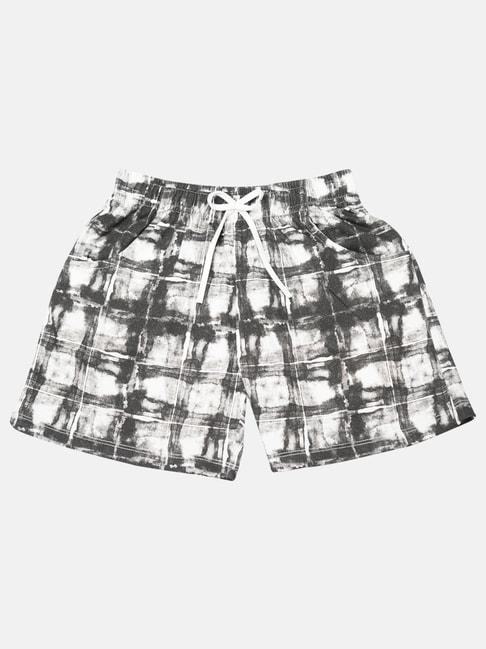 nins-moda-kids-white-&-grey-printed-shorts