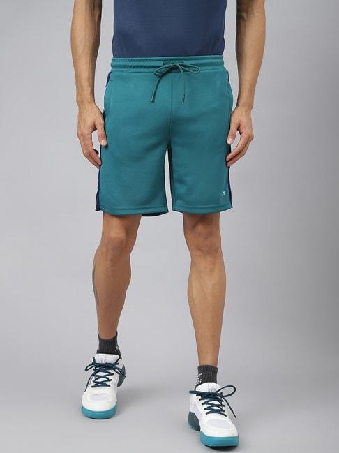 alcis-teal-green-printed-soft-touch-slim-fit-athleisure-shorts
