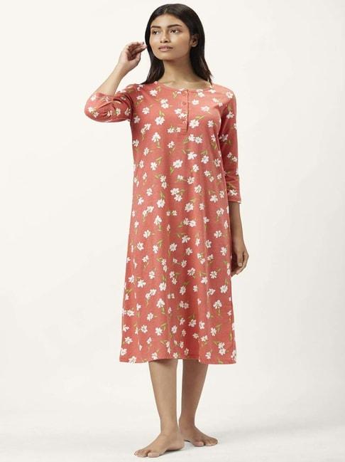 dreamz-by-pantaloons-coral-cotton-printed-night-dress