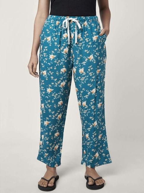 dreamz-by-pantaloons-teal-blue-floral-print-pyjamas