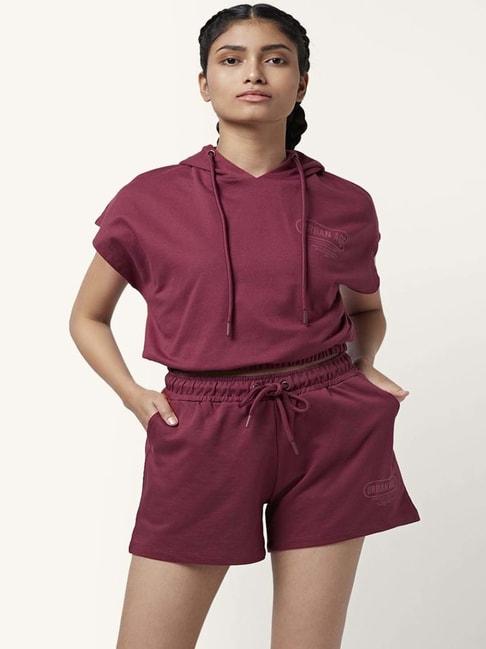 ajile-by-pantaloons-maroon-cotton-printed-top