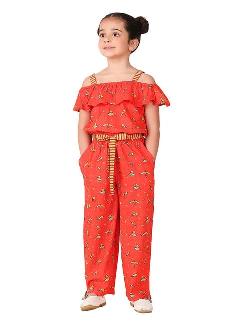 fabindia-kids-red-printed-jumpsuit