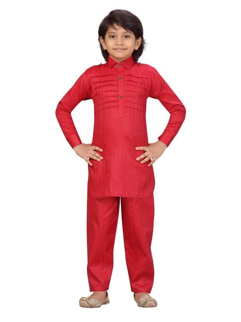 aarika-kids-red-solid-full-sleeves-pathani-kurta-with-pyjamas