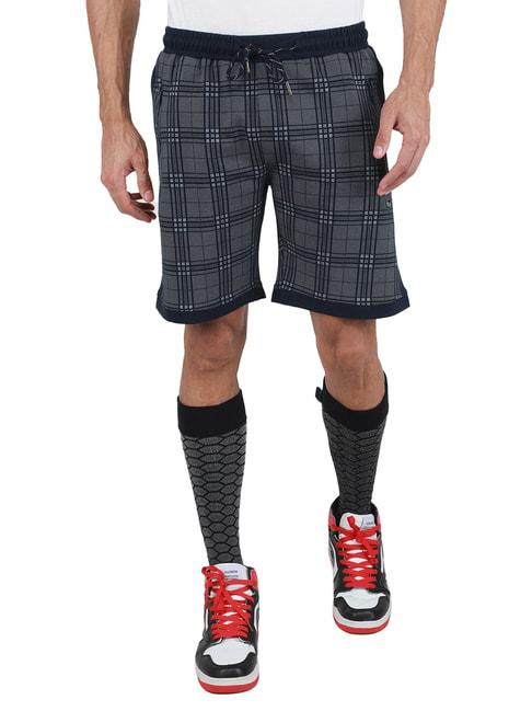 monte-carlo-navy-regular-fit-check-shorts