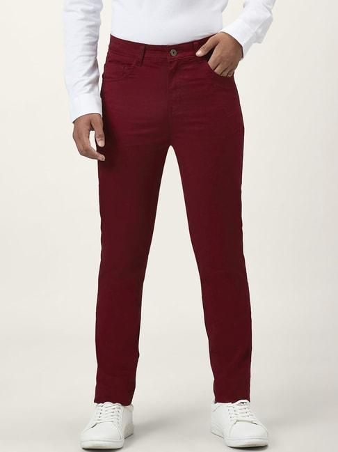 coolsters-by-pantaloons-kids-maroon-cotton-regular-fit-trousers