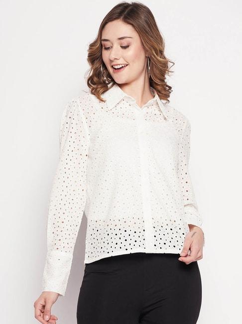 camla-by-madame-white-cotton-self-design-shirt