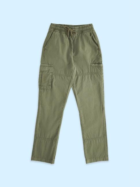 pantaloons-junior-green-cotton-regular-fit-trousers