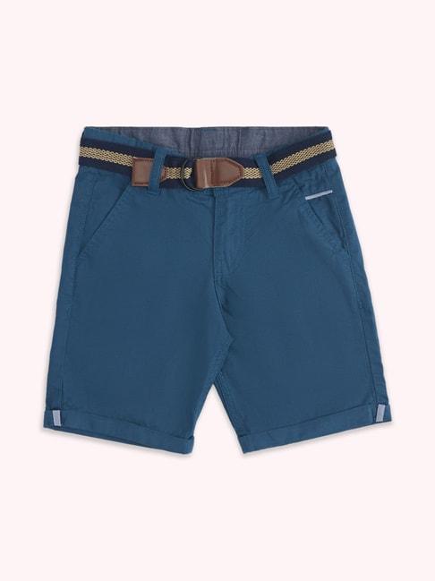 pantaloons-junior-blue-cotton-regular-fit-shorts