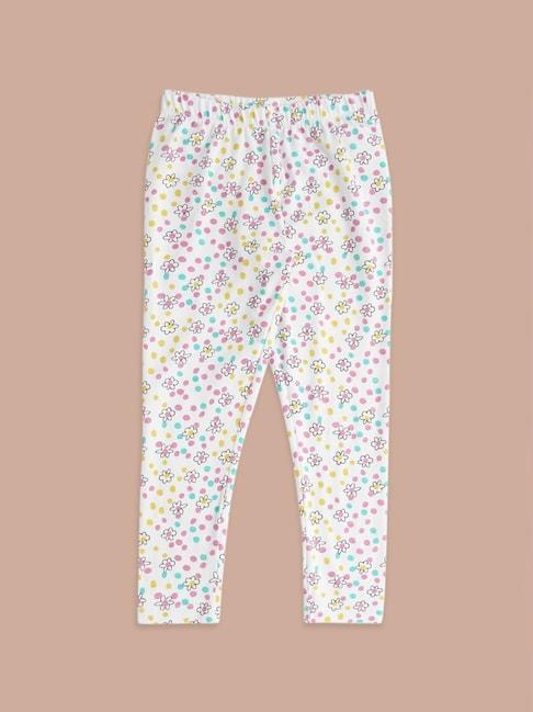 pantaloons-junior-white-cotton-floral-print-leggings
