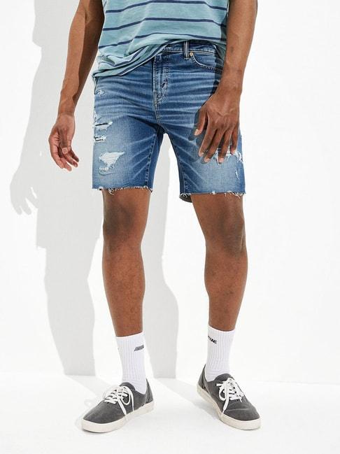 american-eagle-outfitters-blue-regular-fit-distressed-denim-shorts