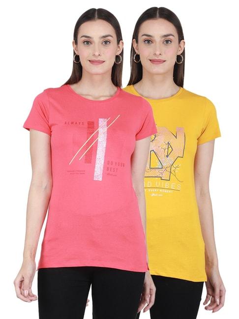 monte-carlo-pink-&-yellow-printed-t-shirt---pack-of-2