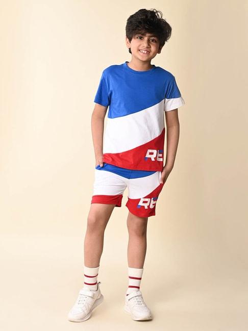 lilpicks-kids-multicolor-color-block-t-shirt-with-shorts