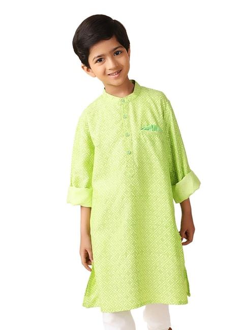 fabindia-kids-light-green-printed-full-sleeves-kurta