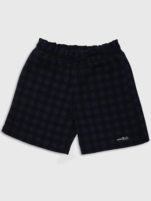 ziama-kids-navy-chequered-shorts