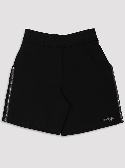 ziama-kids-black-printed-shorts