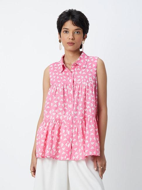 bombay-paisley-by-westside-pink-printed-tiered-tunic