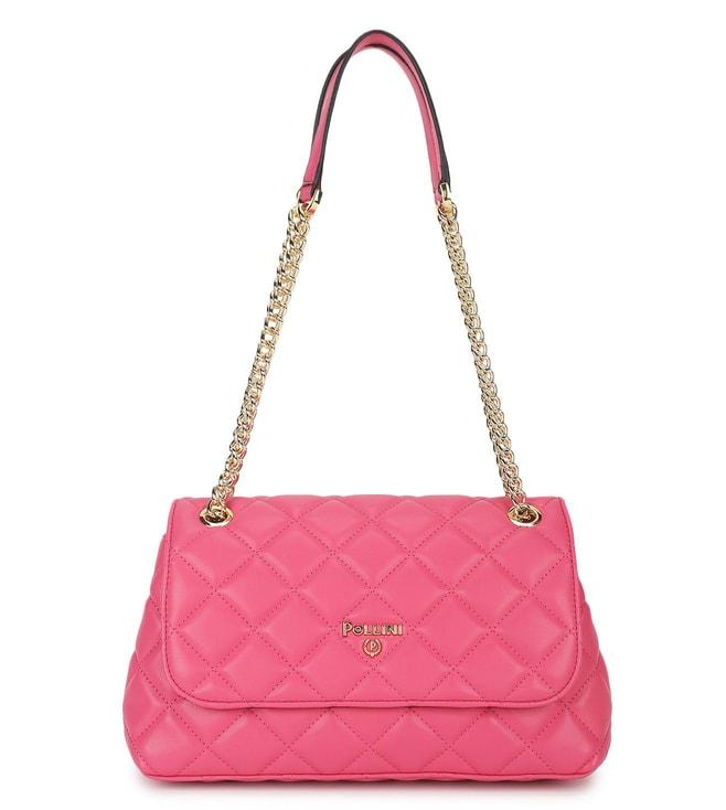 pollini-pink-soft-quilted-medium-shoulder-bag