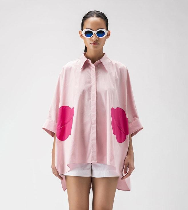 ayurganic-pink-floral-applique-women-oversized-shirt