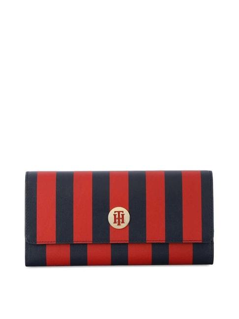tommy-hilfiger-red-nathalie-striped-leather-wallet