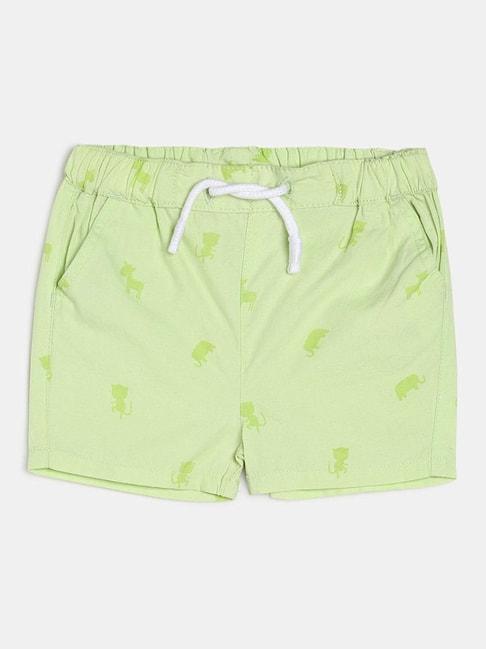 miniklub-kids-light-green-printed-shorts