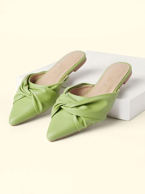 forever-glam-by-pantaloons-women's-green-mule-shoes