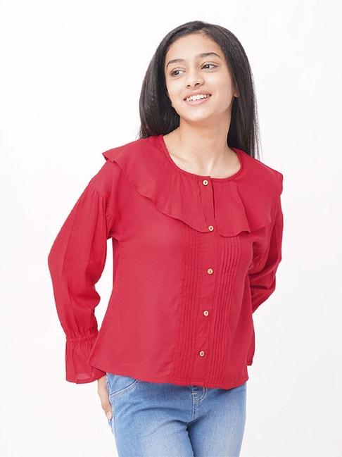 edheads-kids-red-cotton-regular-fit-full-sleeves-top
