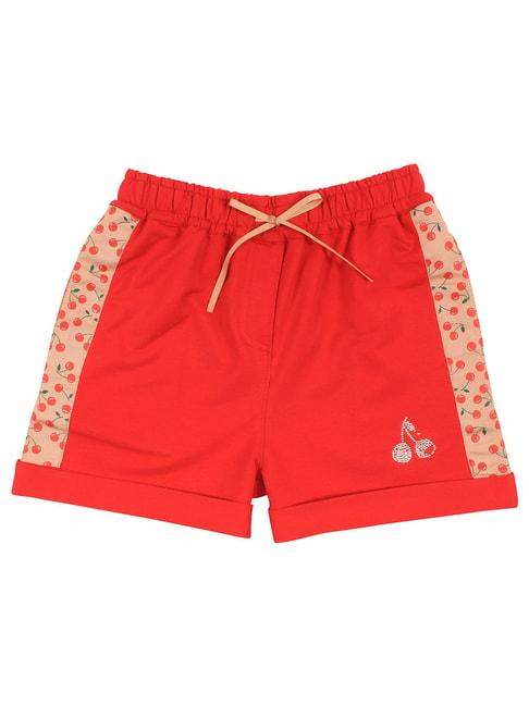 cutecumber-kids-red-printed-shorts