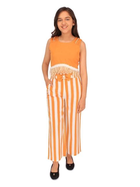 cutecumber-kids-mustard-&-white-striped-top-with-pants