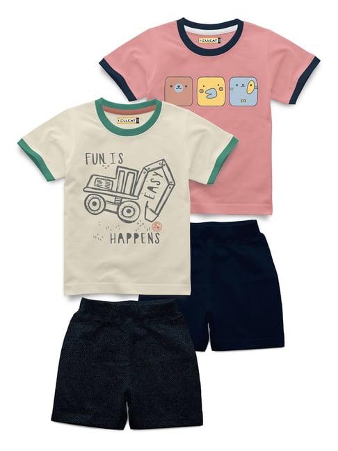 hellcat-kids-multicolor-printed-t-shirt-(pack-of-2)-with-shorts-(pack-of-2)