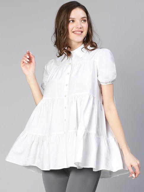oxolloxo-white-cotton-regular-fit-tunic