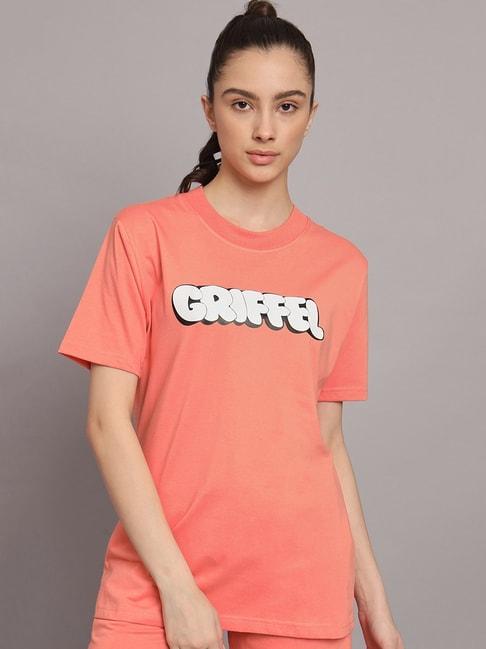 griffel-peach-printed-t-shirt