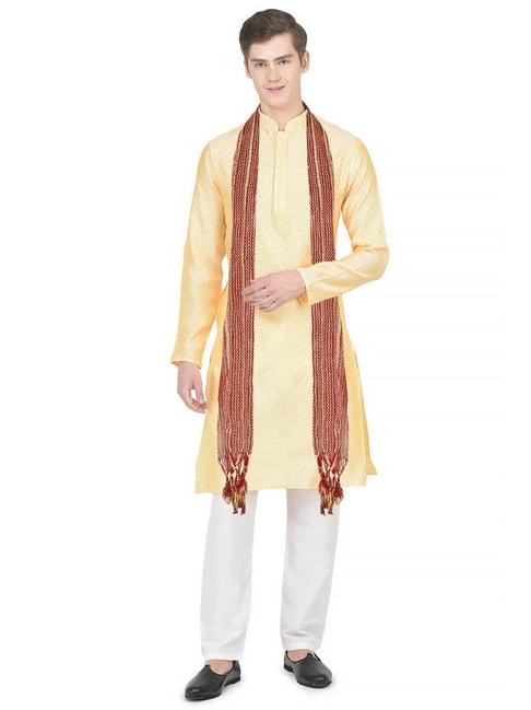 sg-leman-yellow-regular-fit-embroidered-kurta-set